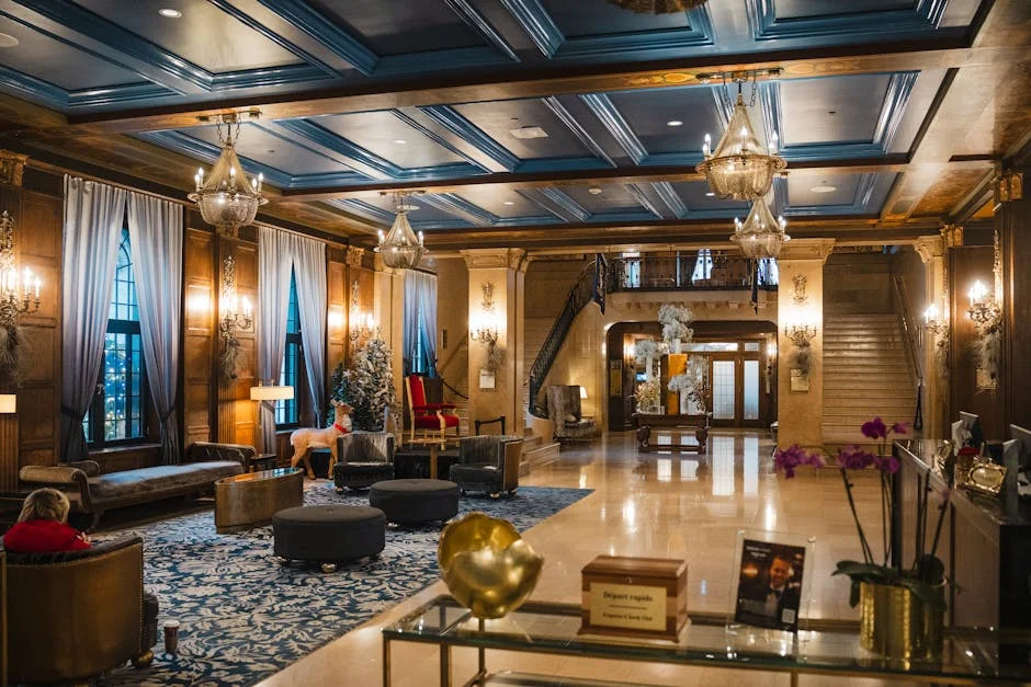 Luxury hotel lobby